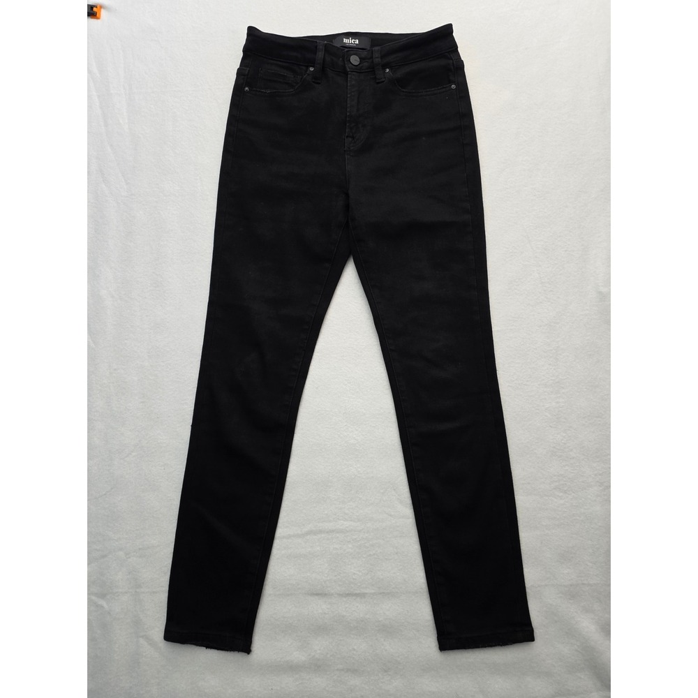 Mica Denim Jeans 27 Black High Rise Raw Hem Edgy Streetwear